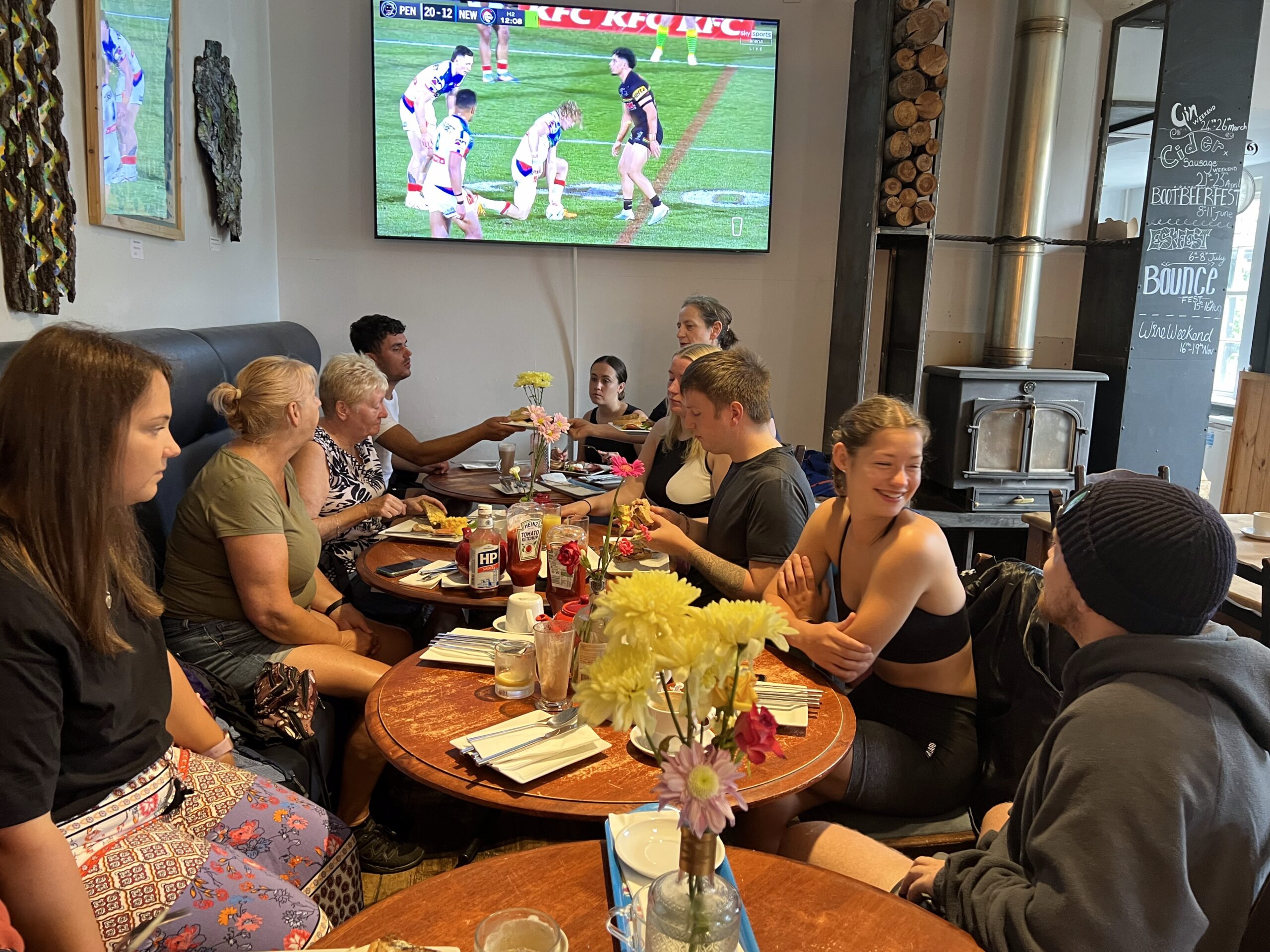 Team Meal watching Rugby
